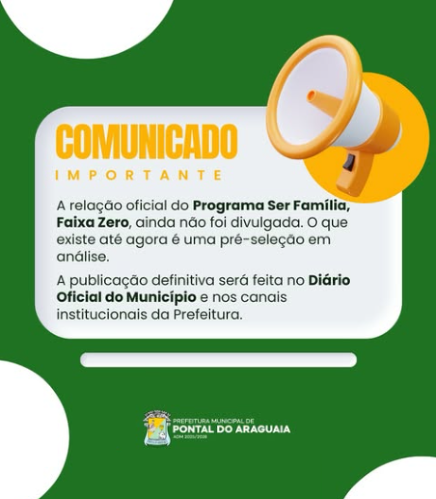 Prefeitura esclarece andamento do Programa Habitacional Ser Família, Faixa Zero, em Pontal do Araguaia