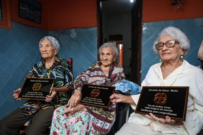 Trio de irmãs brasileiras soma 316 anos e entra para o Guinness
