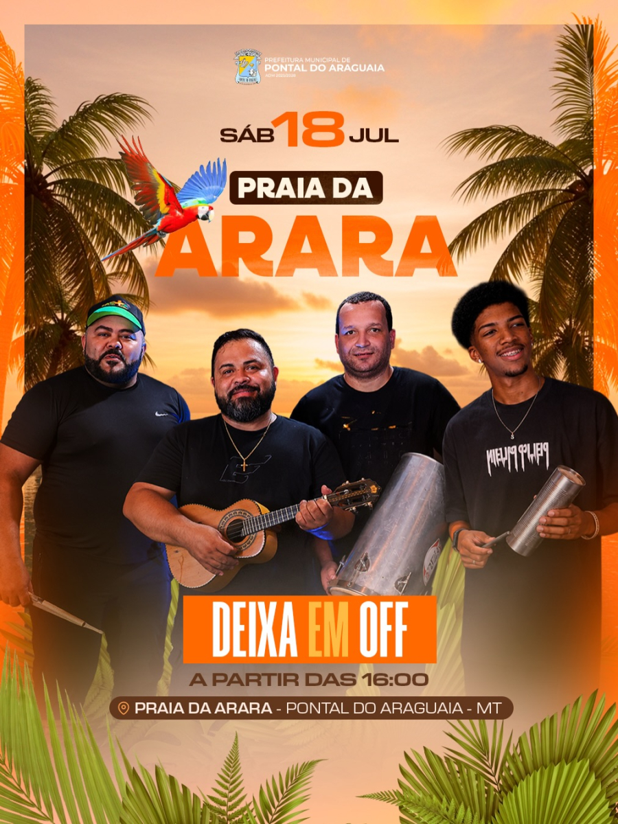 A temporada da Praia da Arara começou, e o sábado já tem destino certo! 🌴☀️