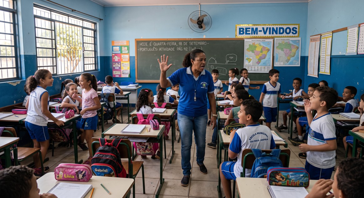 Entre ensinar e pedir silêncio, professor brasileiro perde 21% da aula