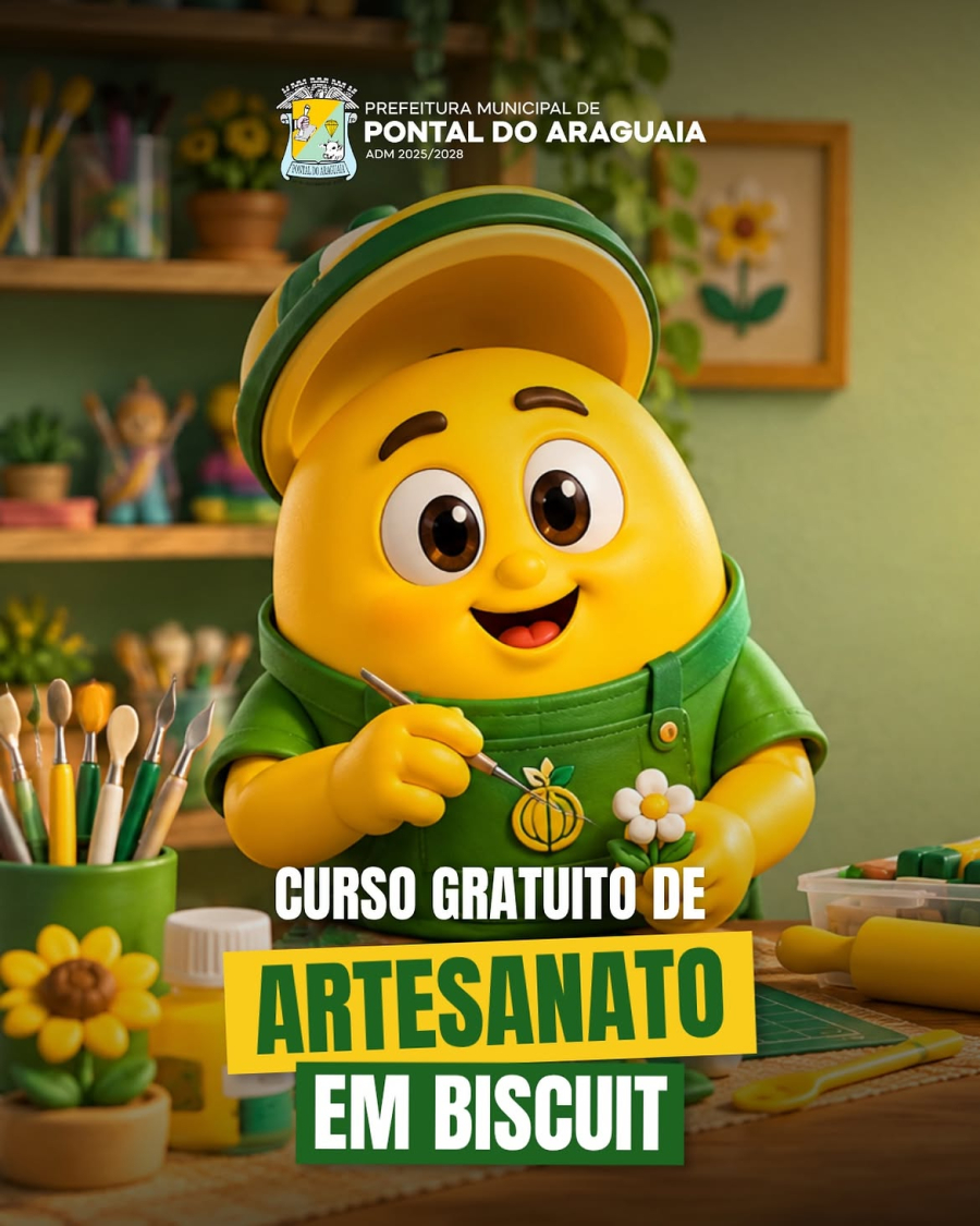 A Prefeitura de Pontal do Araguaia está ofertando curso gratuito de Artesanato em Biscuit.