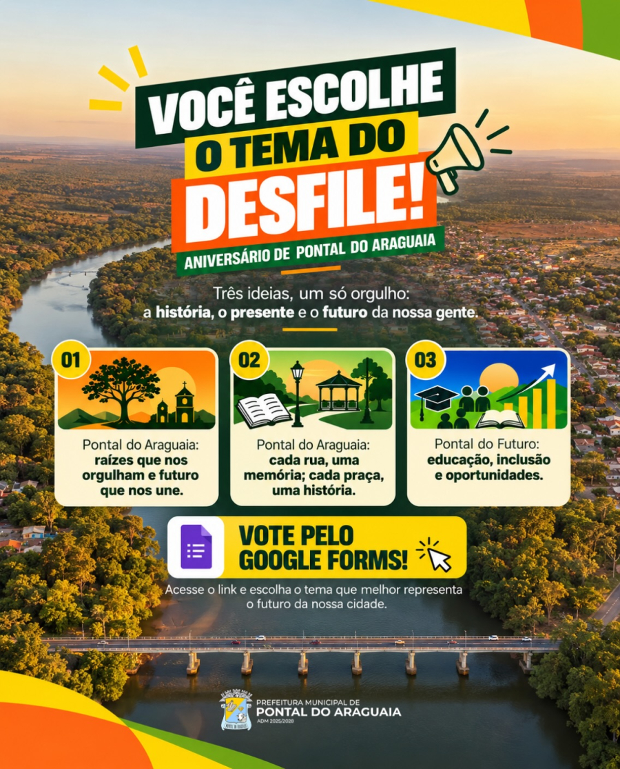 Pontal do Araguaia realiza enquete no municipio para escolha do tema do desfile do aniversário